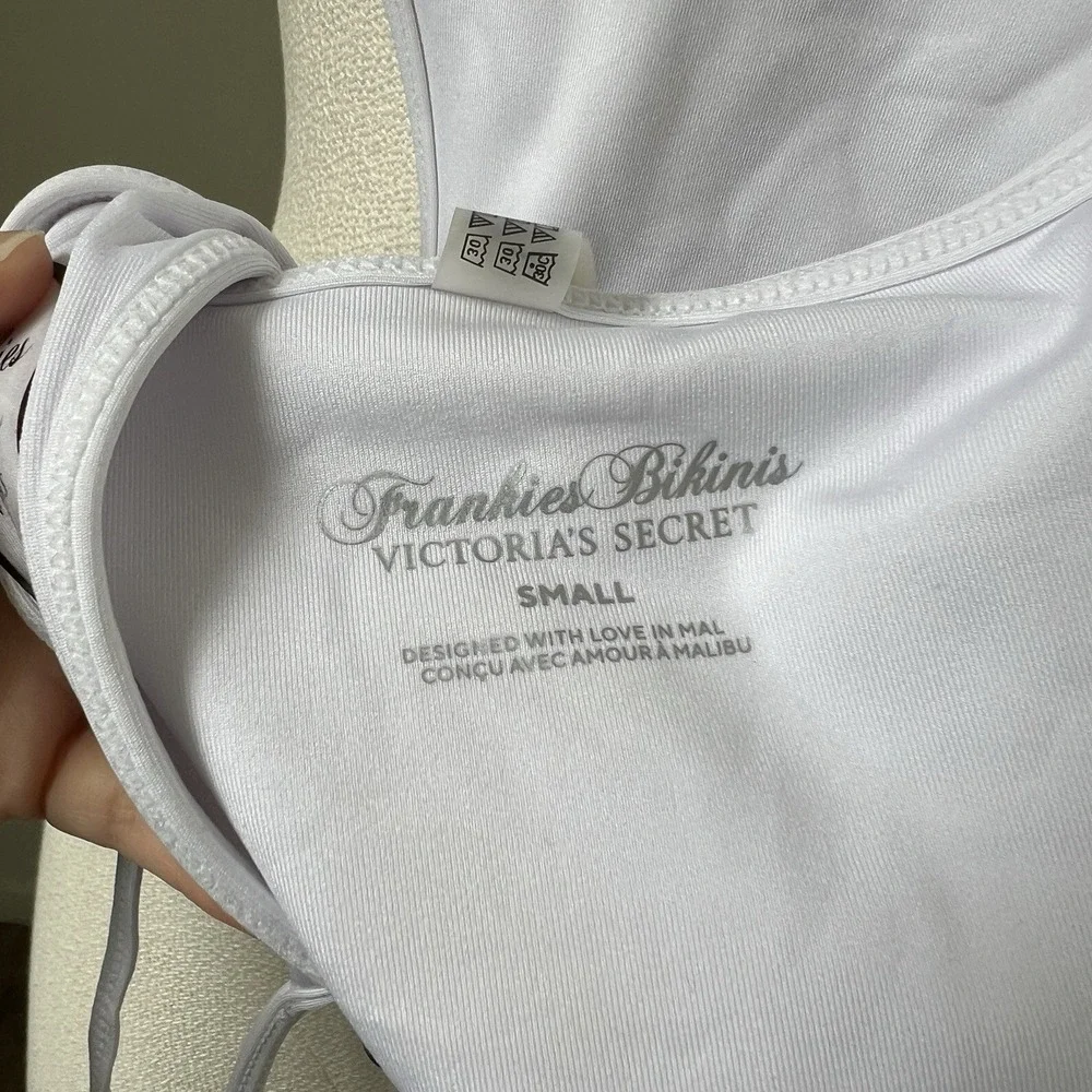 Victoria's Secret x Frankies Bikinis Icon One Piece Swimsuit White Sz Small NEW